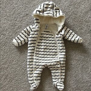 Nordstrom Cozy Striped Hooded Footie